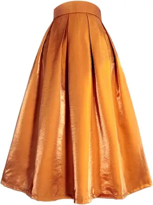 2023 Spring Korean Simple Elegant Pastel Candy Color Glittering Purple High Waist Pleated Midi Satin Skirt Birthday Party