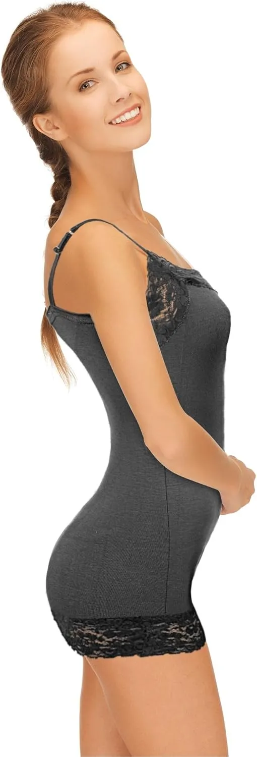 3 Pcs Women Long Camisoles Lace Tank Tops Neck Cami Adjustable Spaghetti Strap Lace Trim Tank Top for Women Wearing