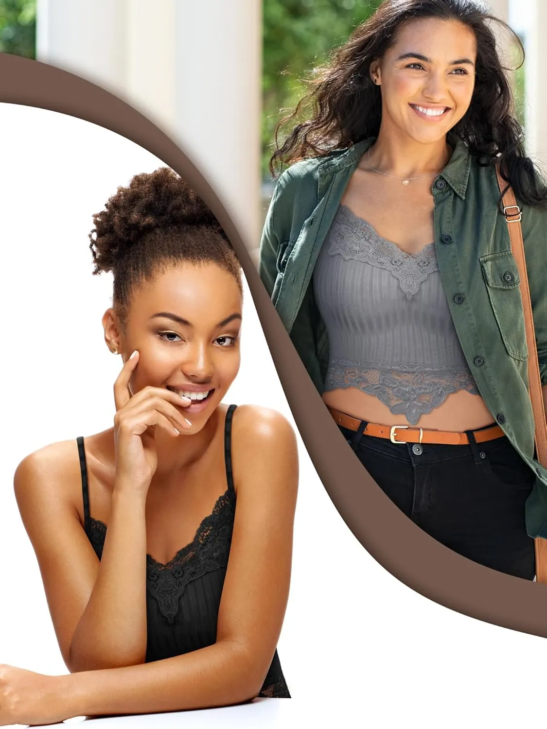 6 Pack Fairy Grunge Y2K Tops, Lace Patchwork Crop Tops Ribbed Knitted Cropped Cami Tank Top Y2K Clothing for Women Girls