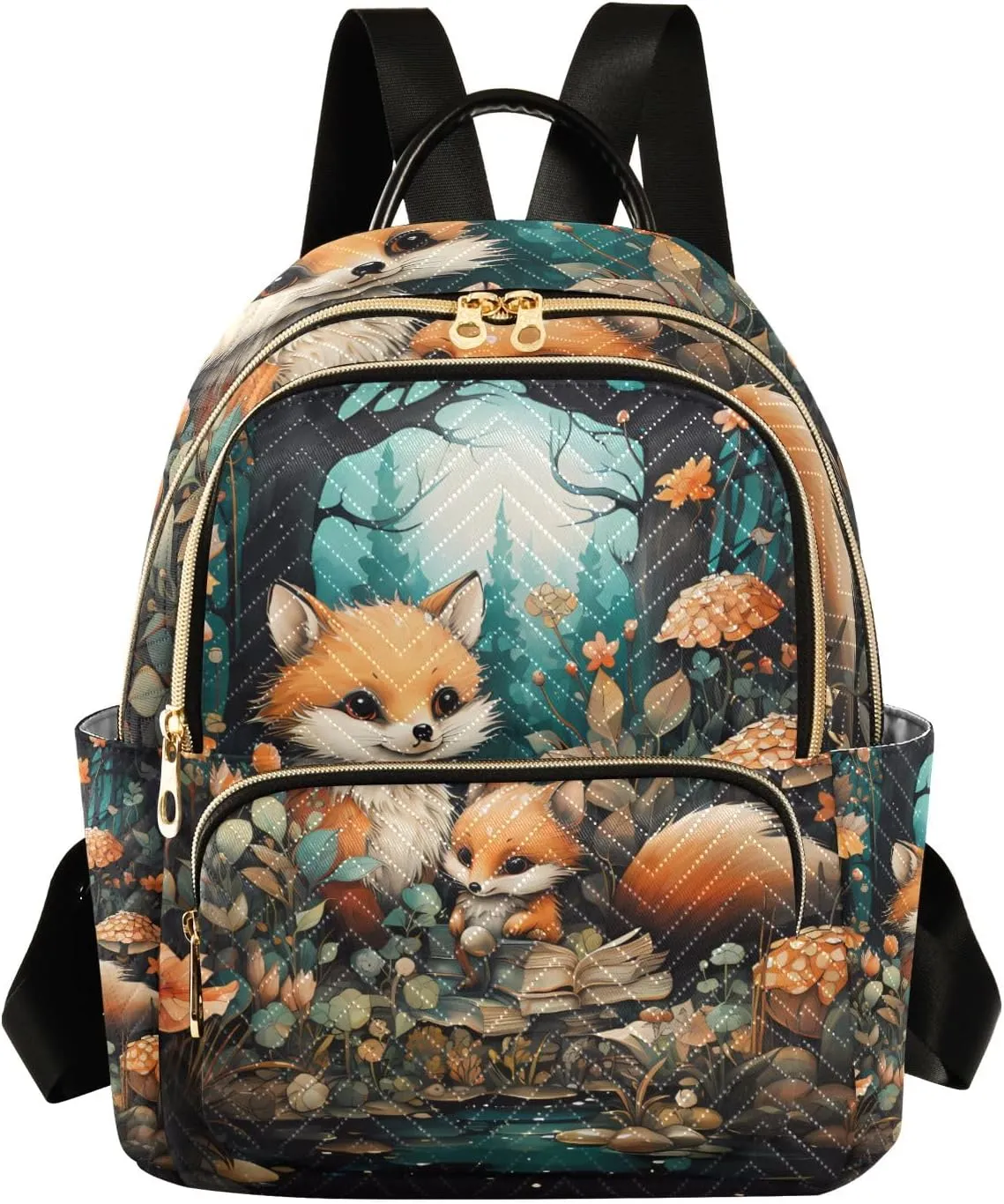 ALAZA Mini Backpack Purse for Women Lightweight Girls Small Size Fox Cute School Teens College Traveling