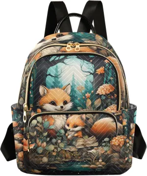 ALAZA Mini Backpack Purse for Women Lightweight Girls Small Size Fox Cute School Teens College Traveling
