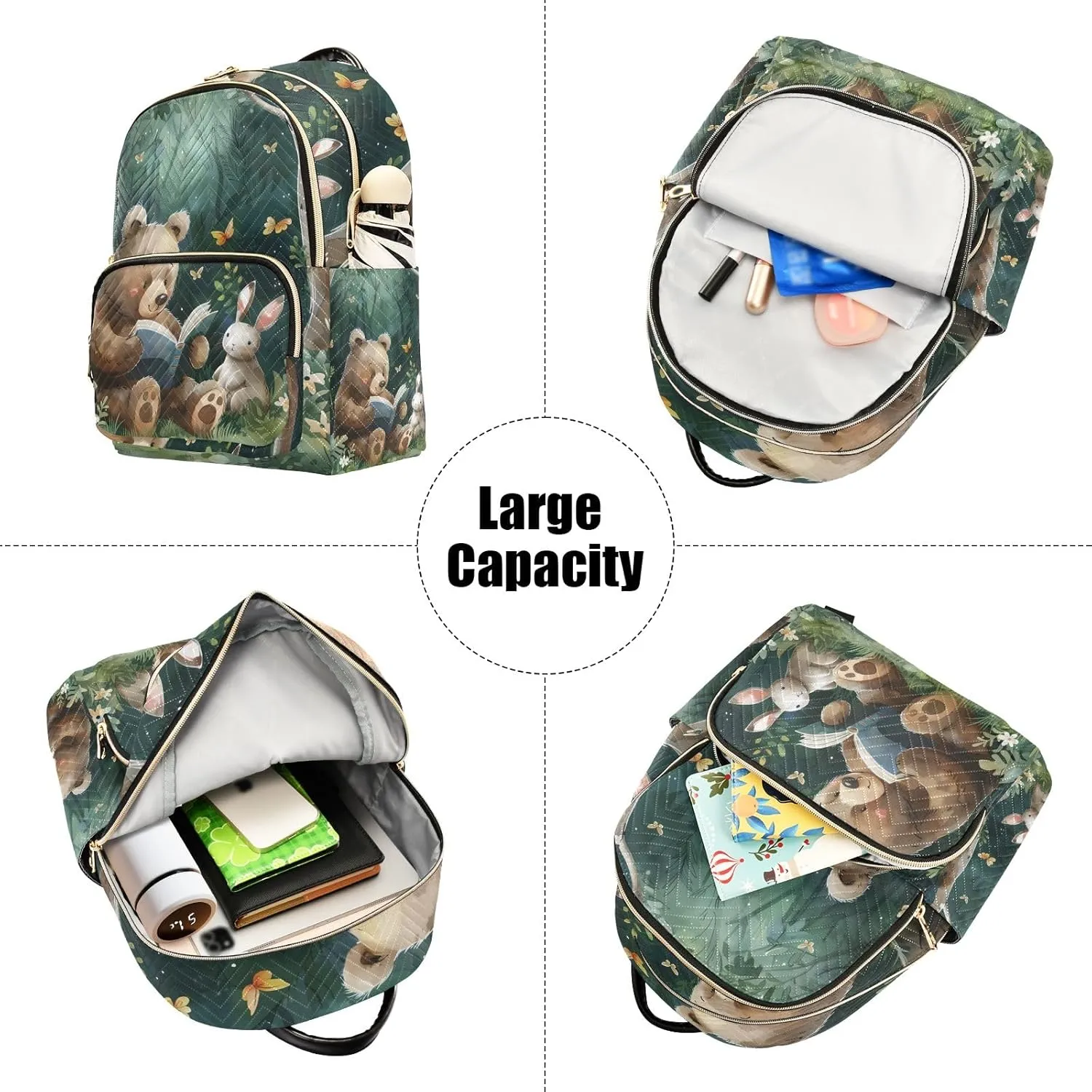 ALAZA Travel Backpack Purse for Women Fashion Anti-theft Work Casual Animals Reading Daypack Shoulder Bag Medium Size