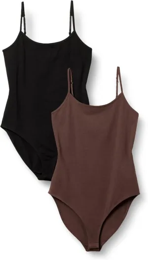 Amazon Essentials Women's Slim-Fit Cami Bodysuit, Pack of 2
