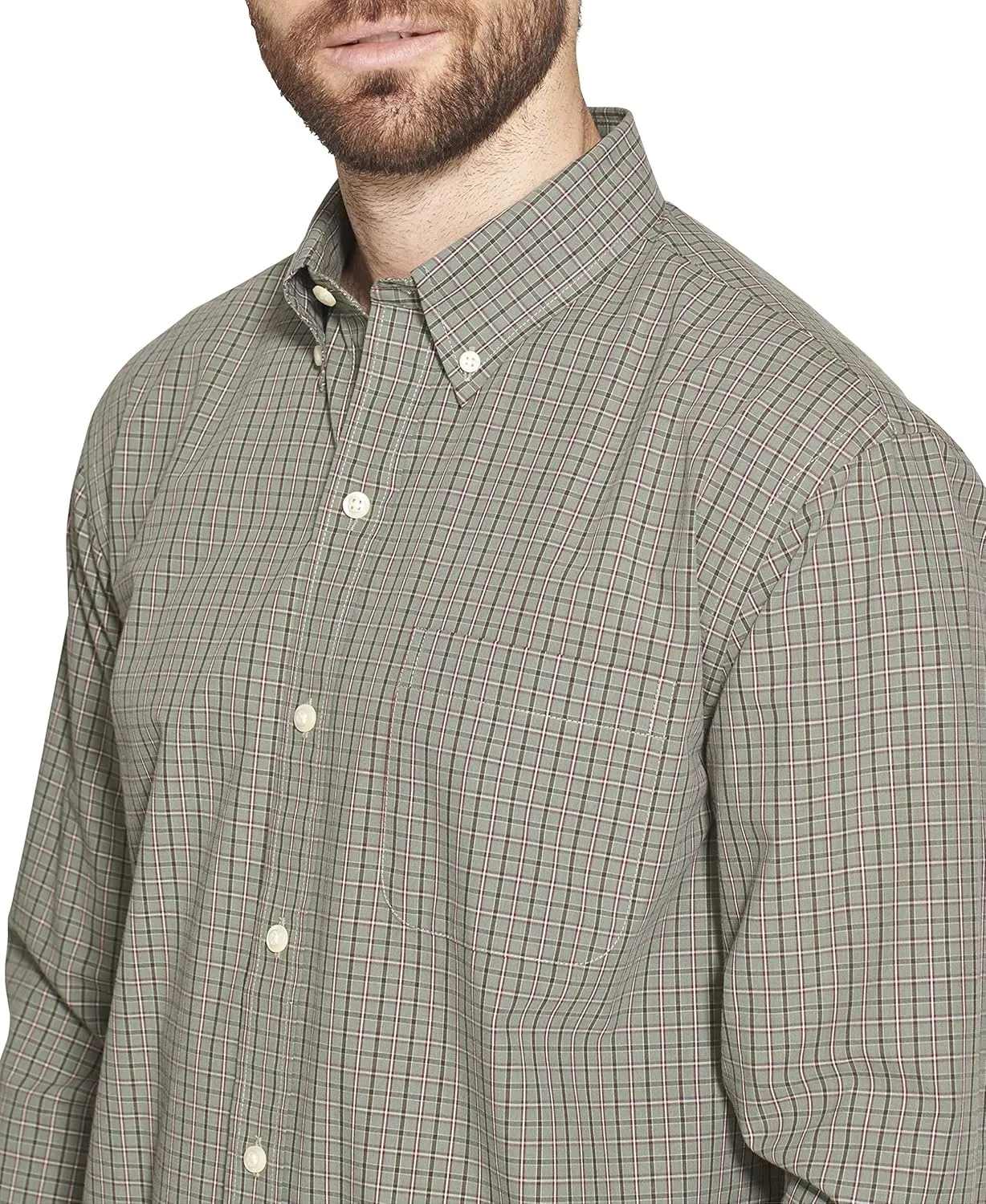 Arrow 1851 Men's Hamilton Poplins Long Sleeve Button Down Plaid Shirt