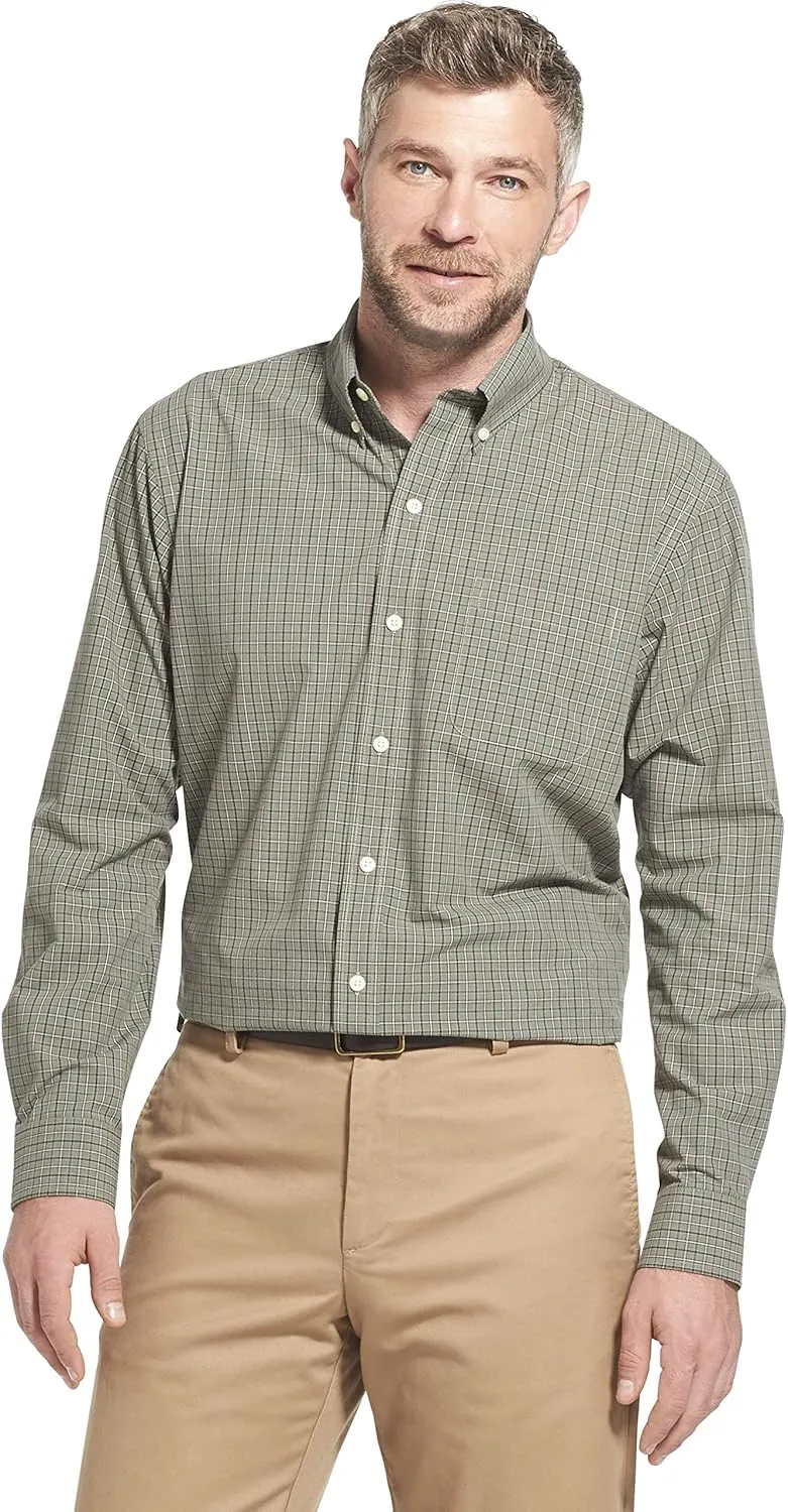 Arrow 1851 Men's Hamilton Poplins Long Sleeve Button Down Plaid Shirt