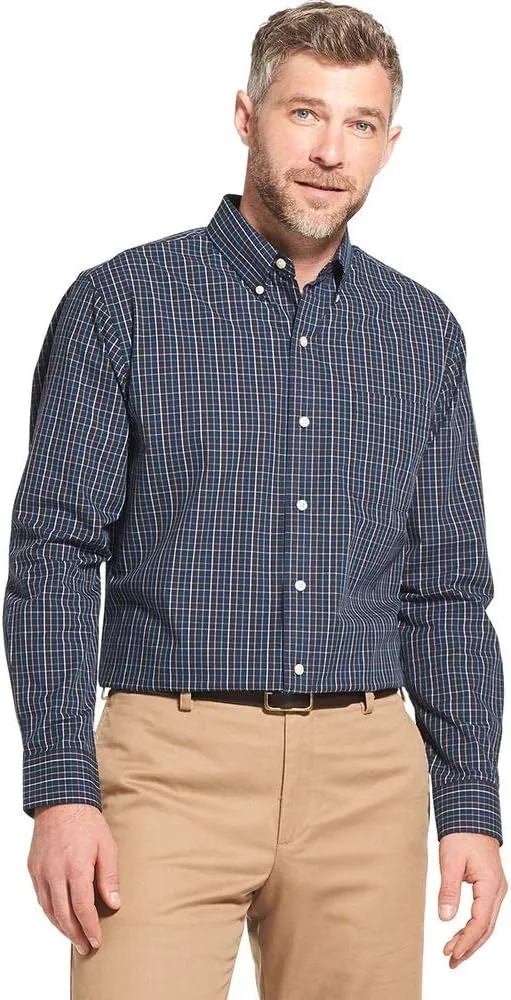 Arrow 1851 Men's Hamilton Poplins Long Sleeve Button Down Plaid Shirt