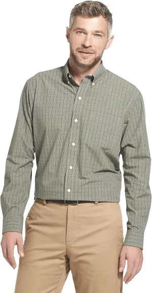 Arrow 1851 Men's Hamilton Poplins Long Sleeve Button Down Plaid Shirt