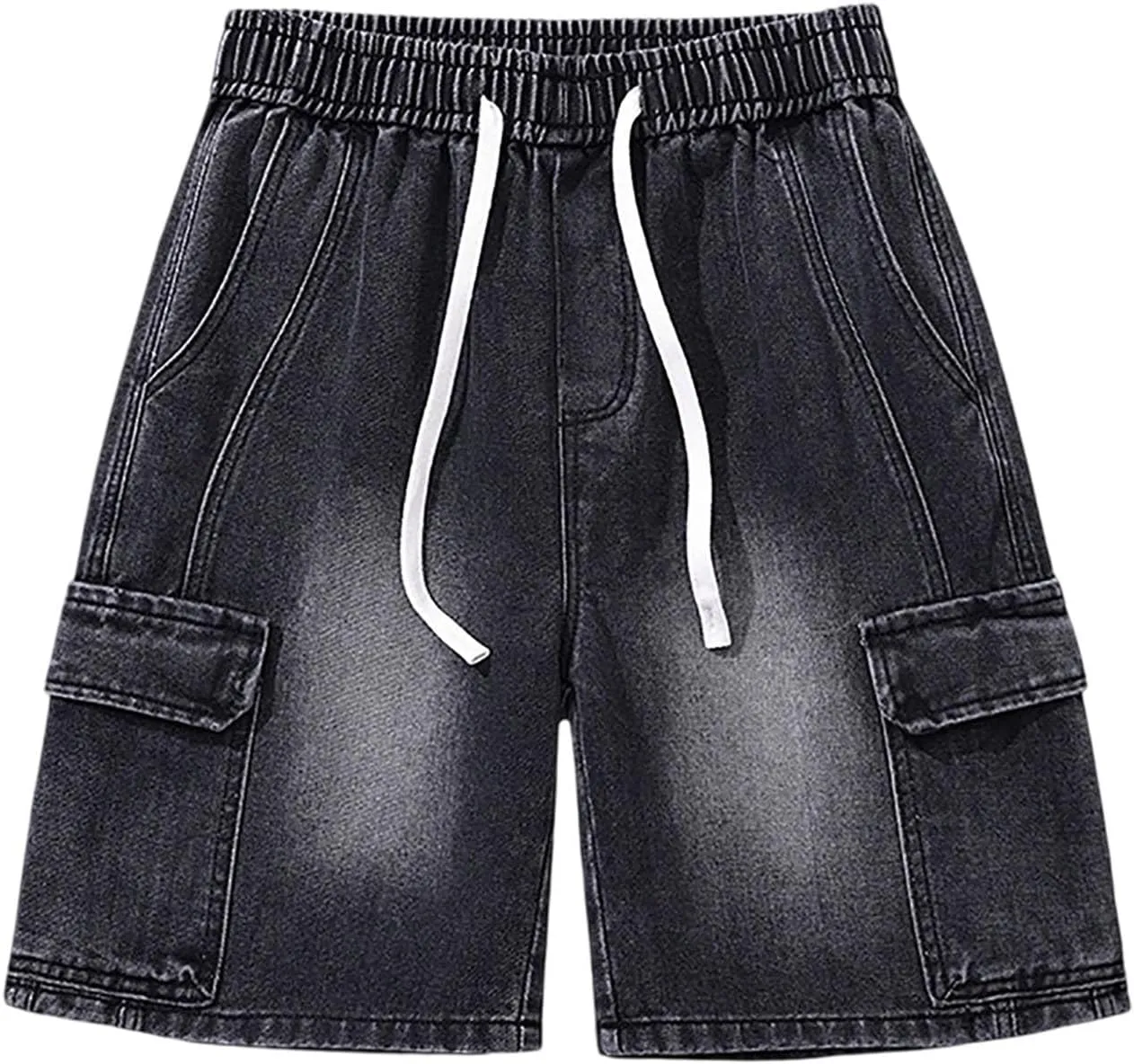 Baggy Jean Shorts for Men Casual Summer Loose Fit Hip Hop Wide Leg Denim Shorts 2025 Trendy Streetwear
