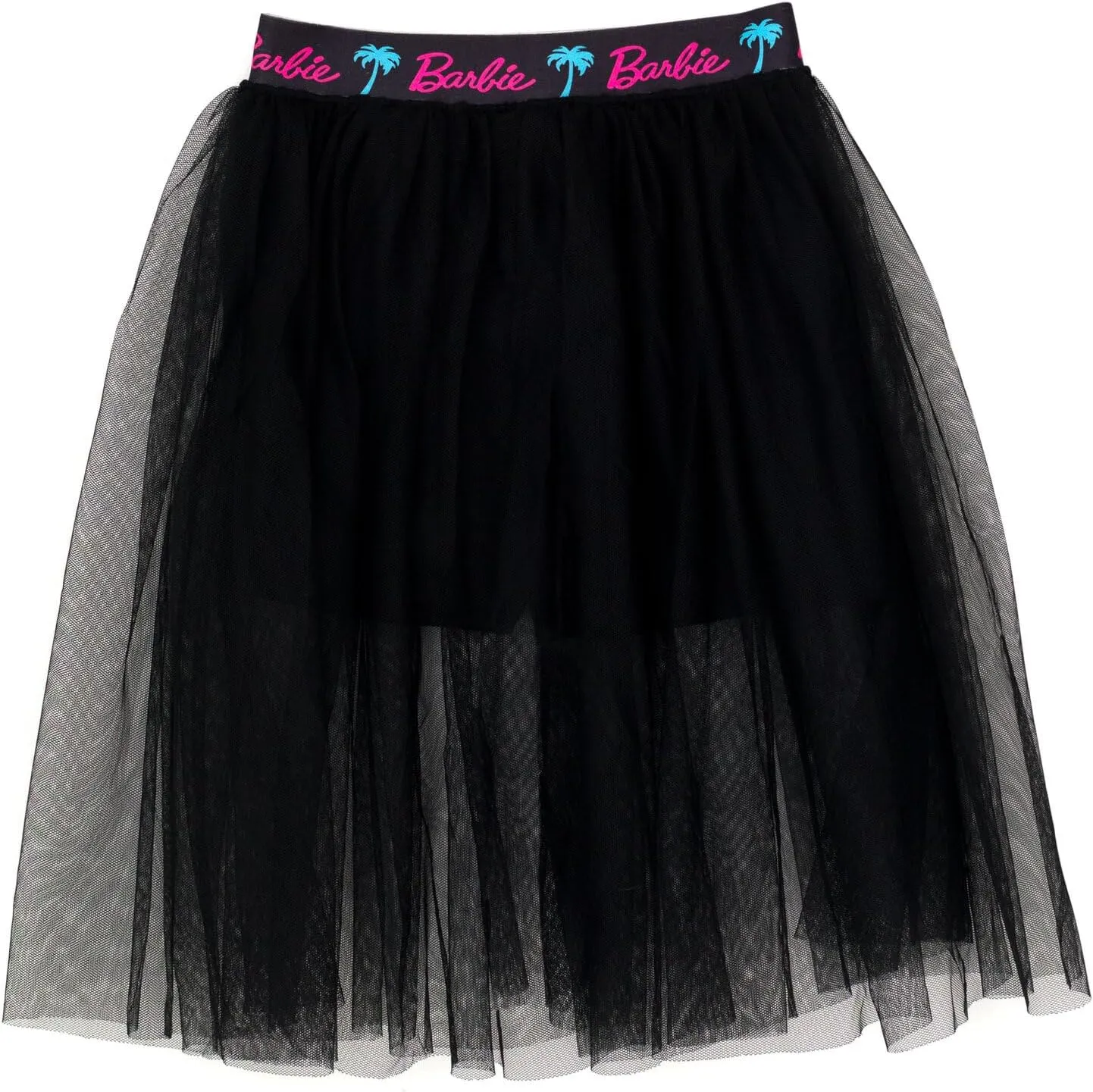 Barbie Girls Boxy Drop Shoulder T-Shirt and Mesh Tulle Skort Toddler to Big Kid Sizes (2T - 14-16)