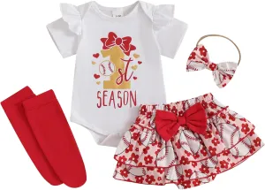 BeQeuewll Newborn Baby Girls Clothes Summer Daddys Girl Outfit Ruffle Romper Bow Tutu Shorts Heaband 3Pcs Girl Outfits
