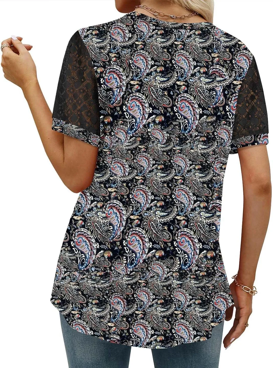 BETTE BOUTIK Womens V Neck Short Sleeve Summer Tops Button Down Pleated Tunic Tops Shirts S-3XL