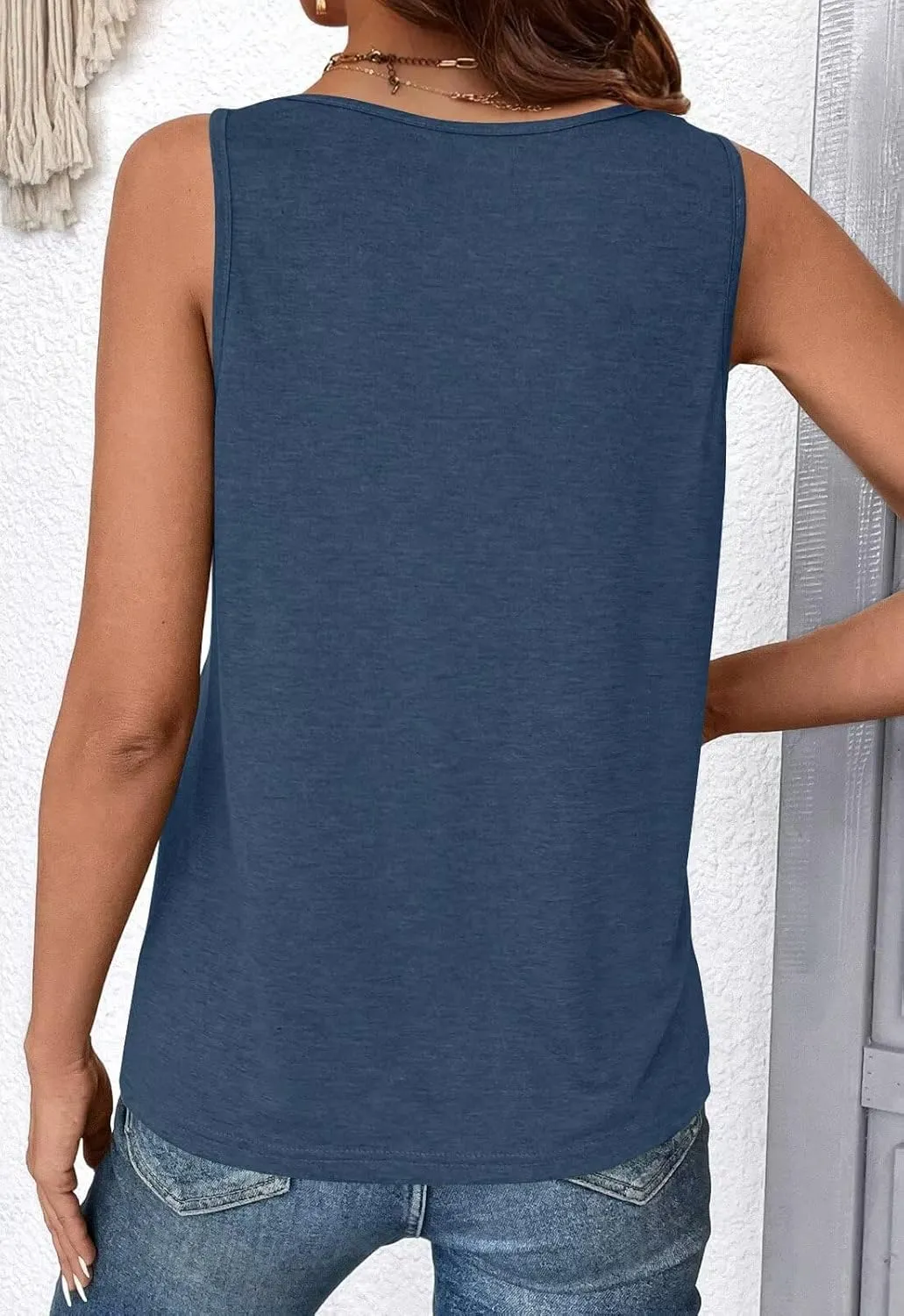 Bliwov Womens Summer Tops V Neck Ruched Cute Tank Tops Loose Fit Casual Sleeveless Beach Vacation Clothes for Woman Trendy