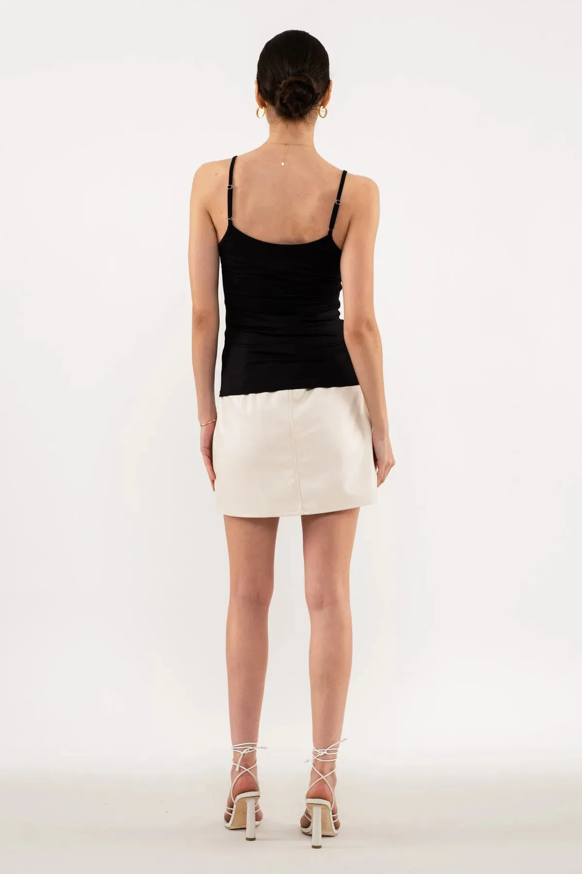Blu pepper Solid Cami With Adjustable Straps In Black