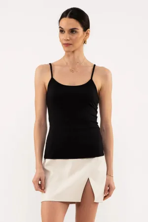 Blu pepper Solid Cami With Adjustable Straps In Black