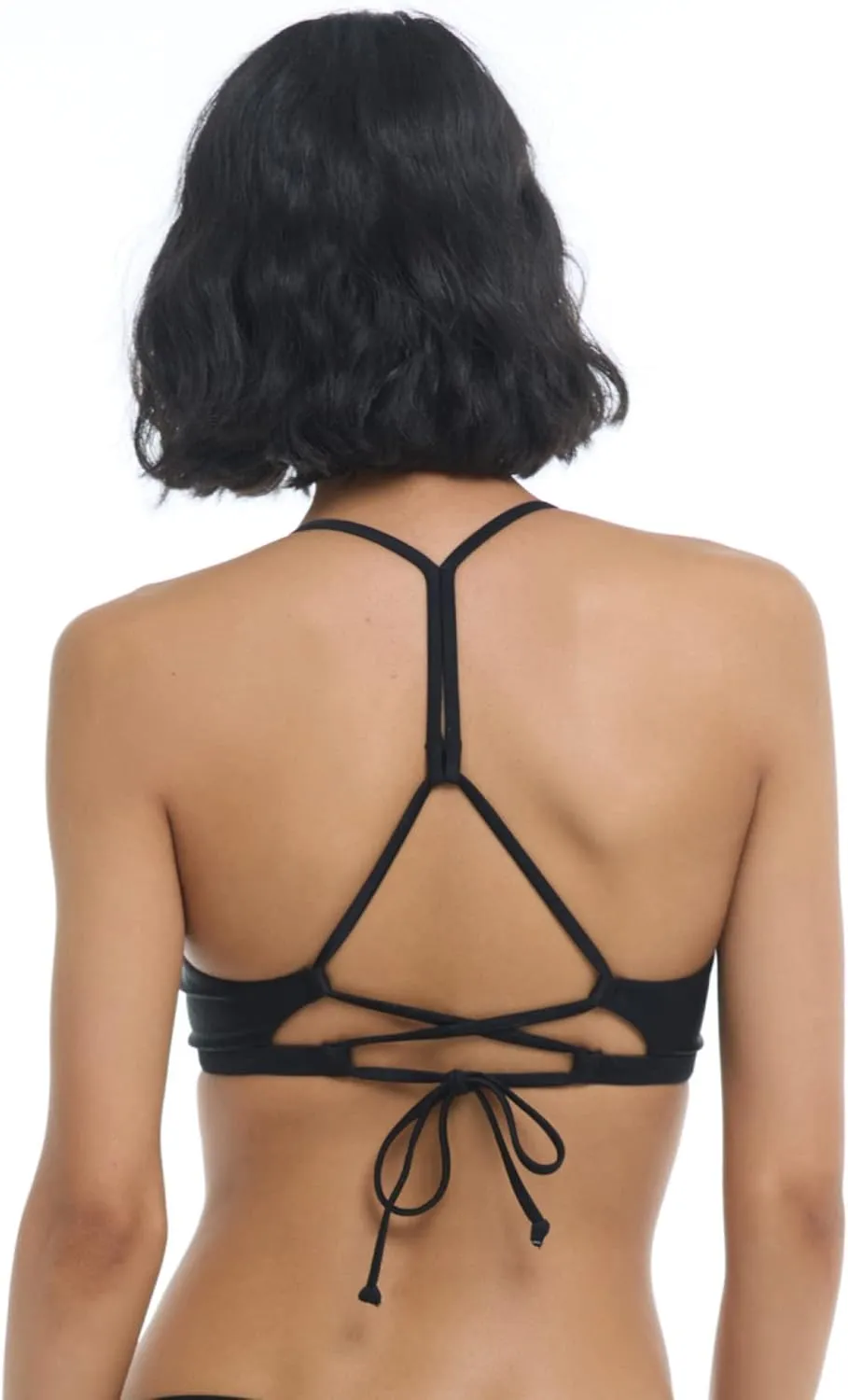 Body Glove Women's Standard Smoothies Ruth Solid Fixed Triangle Bikini Top with Adjustable Tie Back Detail