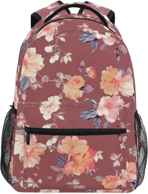 Bookbags Laptop Backpack for High School Bag Boys Girls Vinatage Flowers Travel College Teens Student Casual Shoulder Daypack