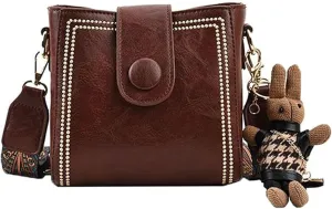 Bootara Bucket Bag, Bootara Women's Vintage Bunny Charm Bucket Bag  Convertible Shoulder Crossbody, Cute Mini