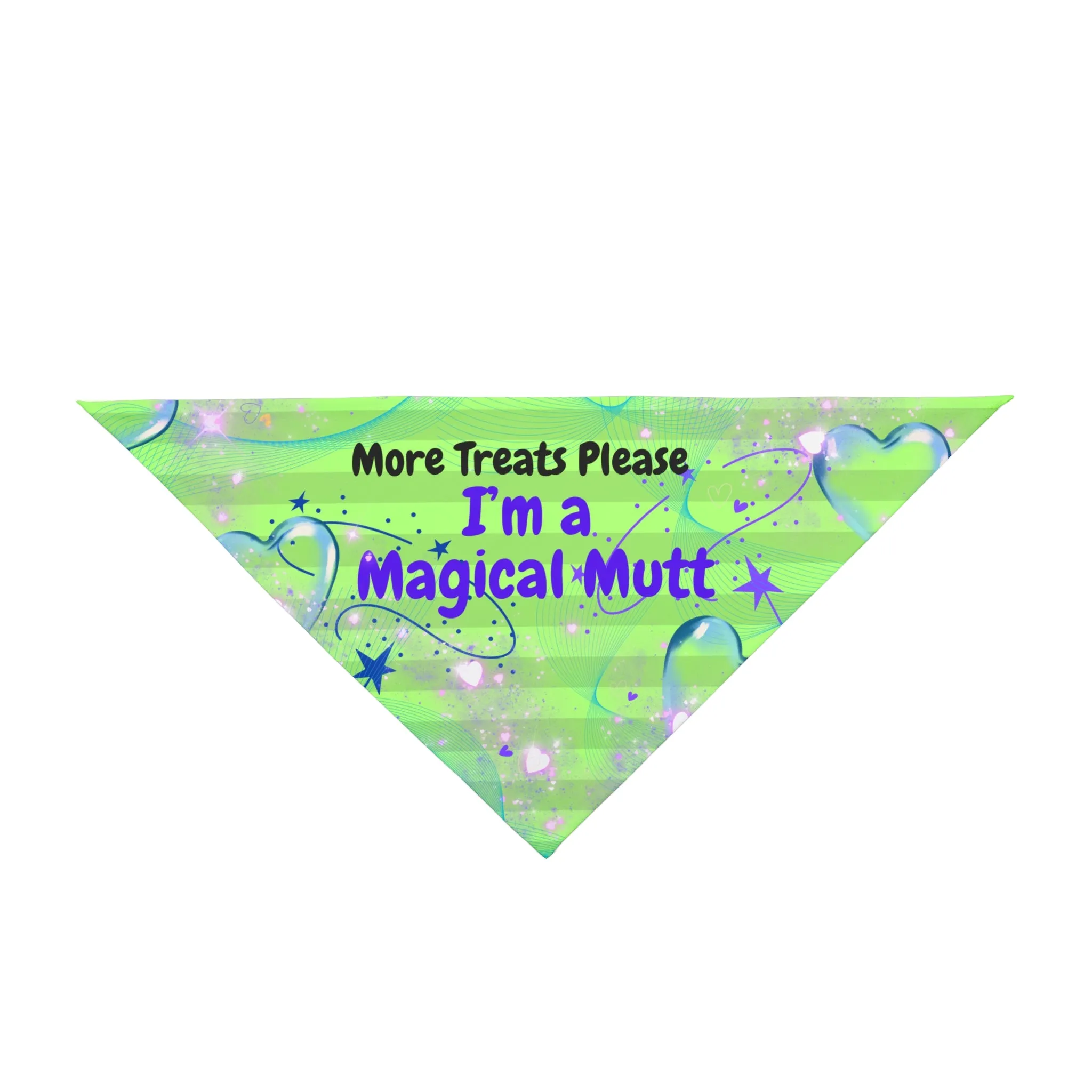 Bright Neon Green Pet Bandana with Fun "I'm a Magical Mutt" Design, Doggy Daycare and Special Occasion Pet Accessory, Pet Lover Dog Mom Gift