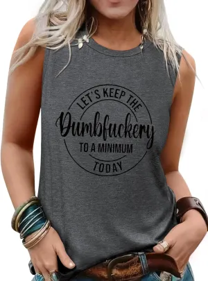 Bring On The Sunshine O-Neck Tank Tops Women Seaside Sunshine Graphic Printed Casual Loose Tops Summer Holiday Tanks