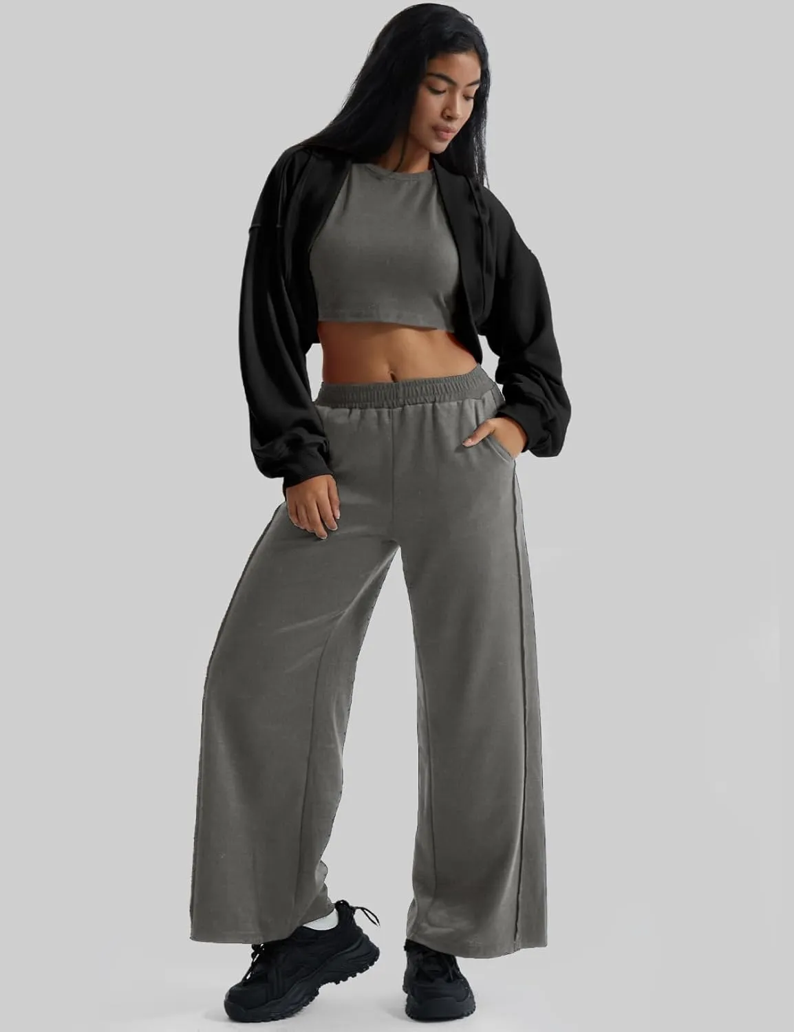 CHERFLY Womens Cropped Bolero Shrug Cardigan 2025 Batwing Y2k Sports Jacket Fall Outfits