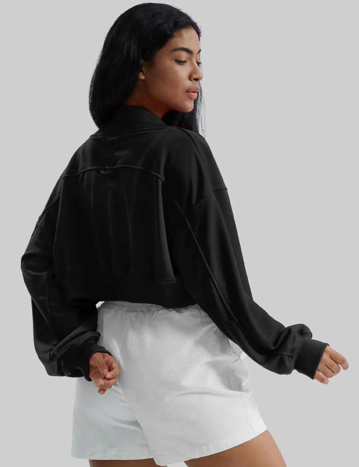 CHERFLY Womens Cropped Bolero Shrug Cardigan 2025 Batwing Y2k Sports Jacket Fall Outfits