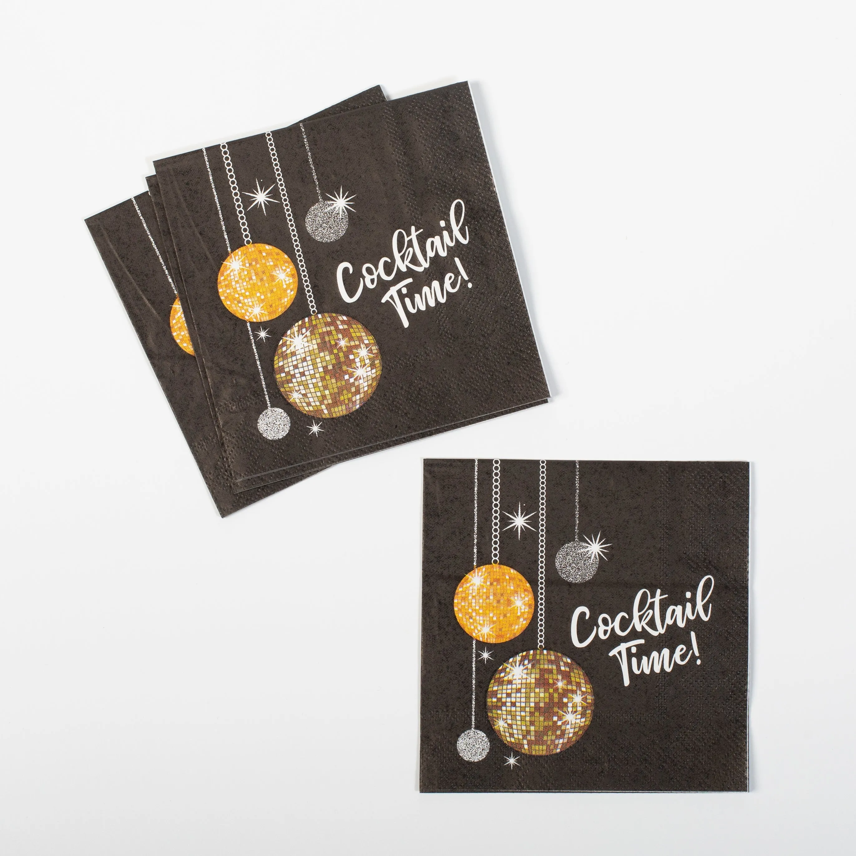 Disco Ball Cocktail Time Retro Beverage Napkin