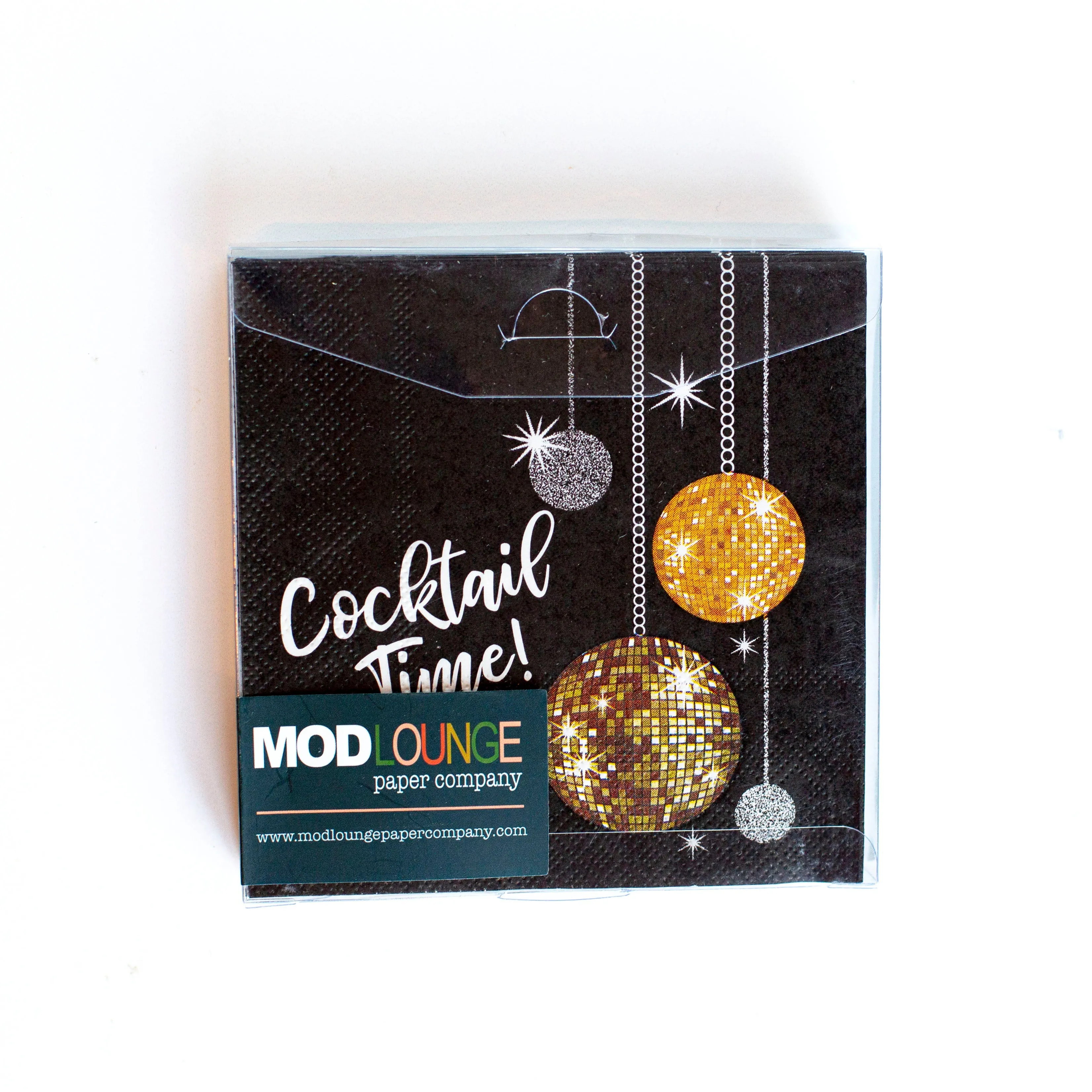 Disco Ball Cocktail Time Retro Beverage Napkin