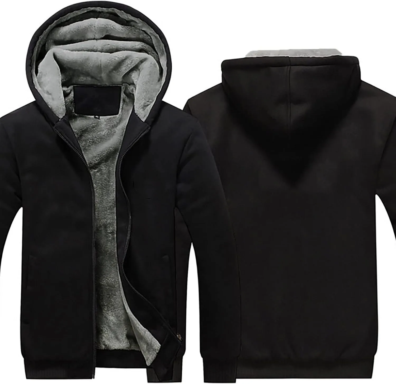 DuDubaby Mens Hoodies Pullover Autumn and Winter Color Loose Casual Plush Jacket Plain Hoodies for Men Trendy Clothes