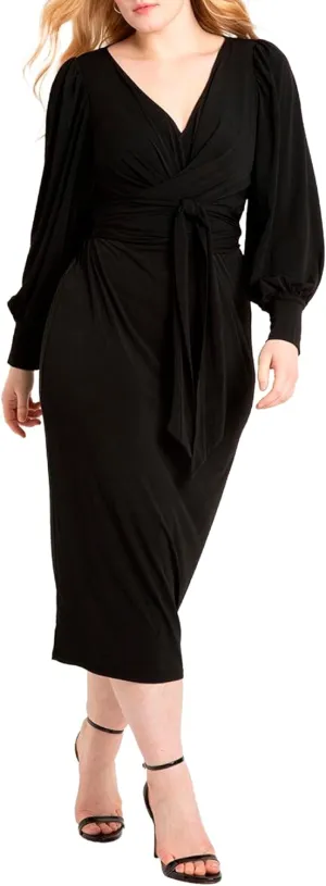 ELOQUII Women's Plus Size Cross Front Midi Dress