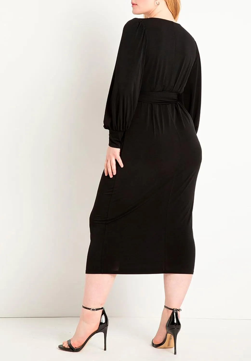 ELOQUII Women's Plus Size Cross Front Midi Dress