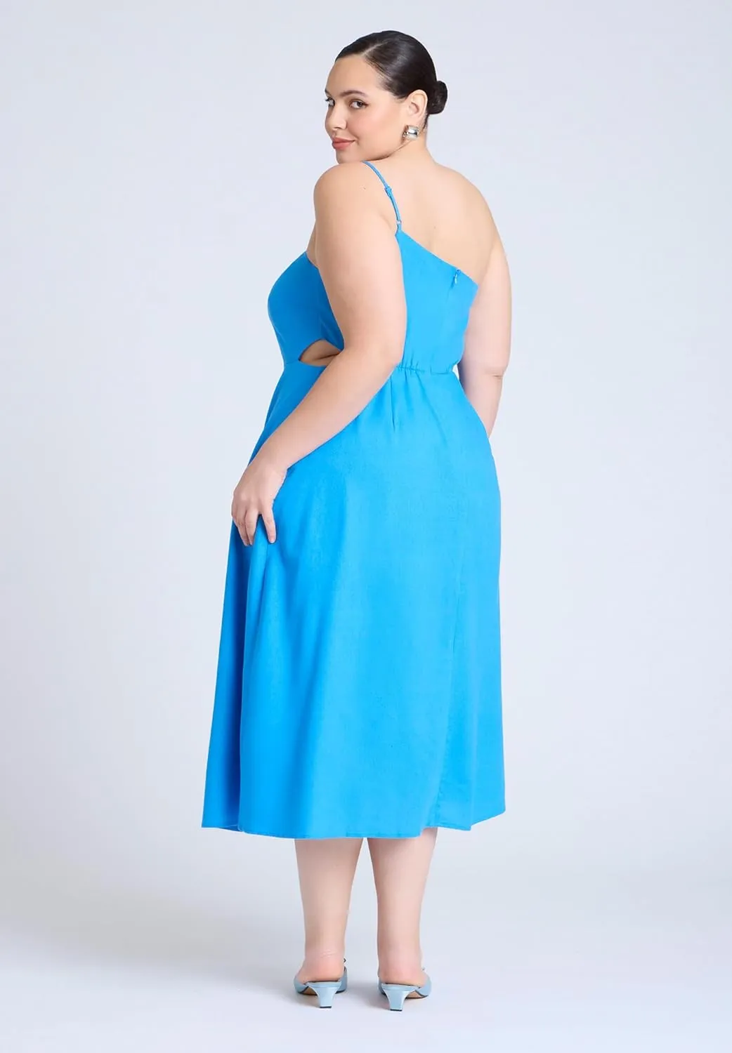 ELOQUII Women's Plus Size Floral Applque Midi Dress