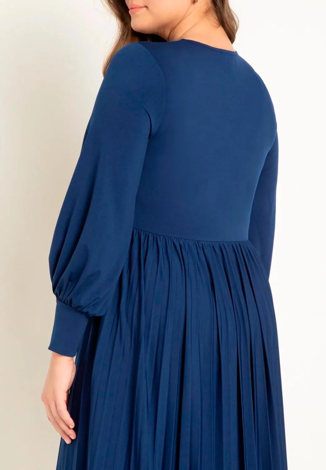 ELOQUII Women's Plus Size Knot Front Pleated Skirt Dress