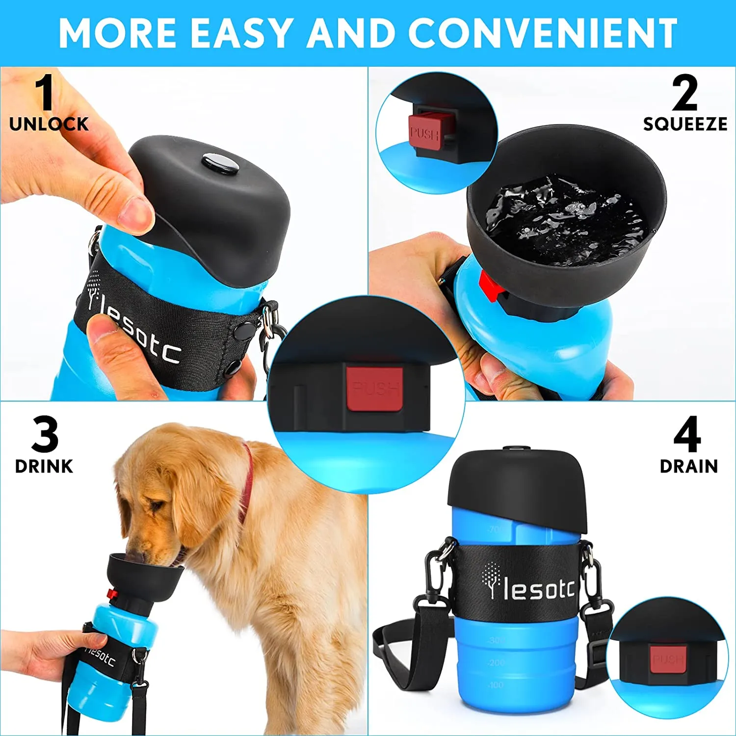 Foldable Dog Water Bottle-3rd Gen