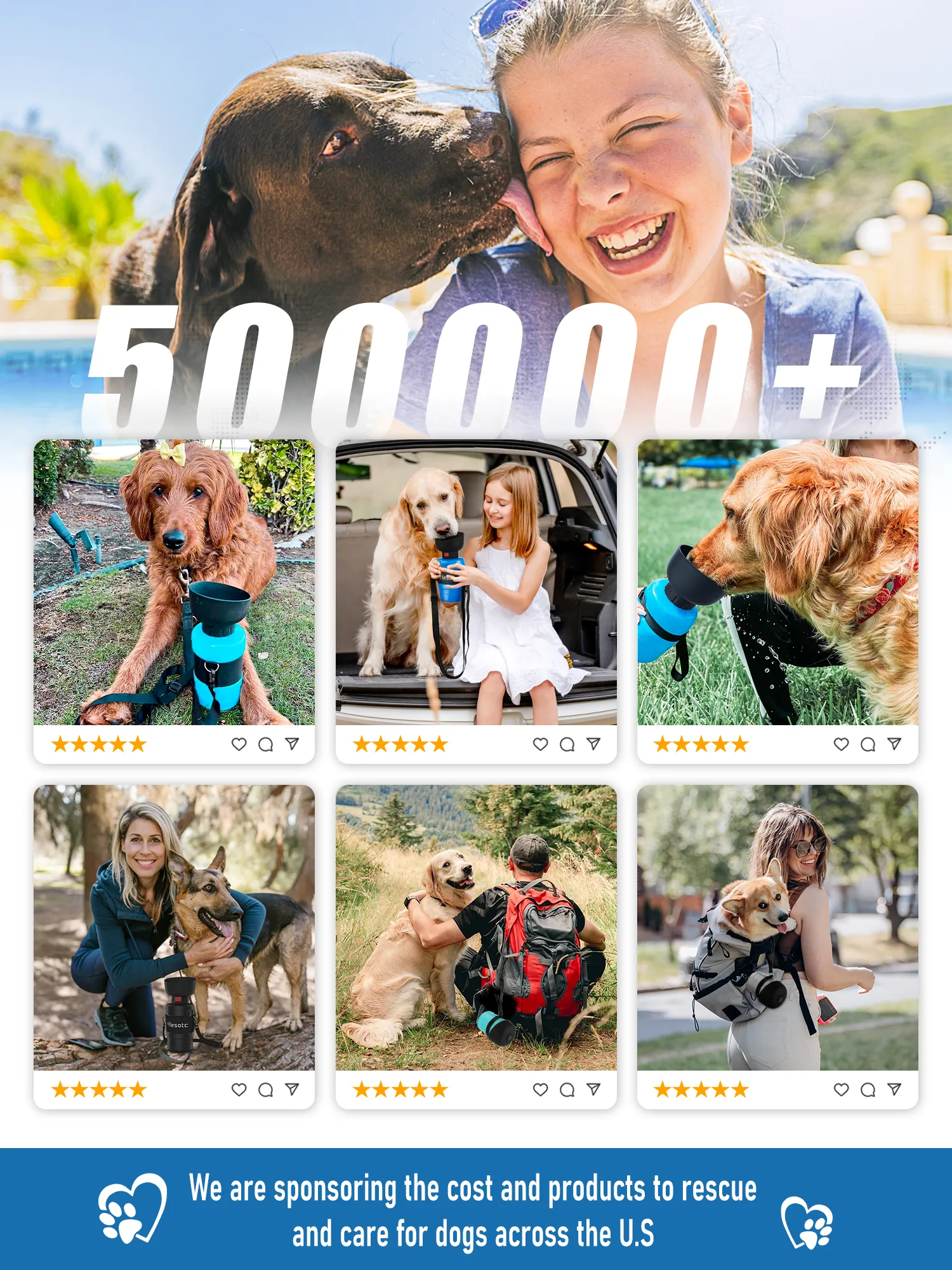 Foldable Dog Water Bottle-3rd Gen