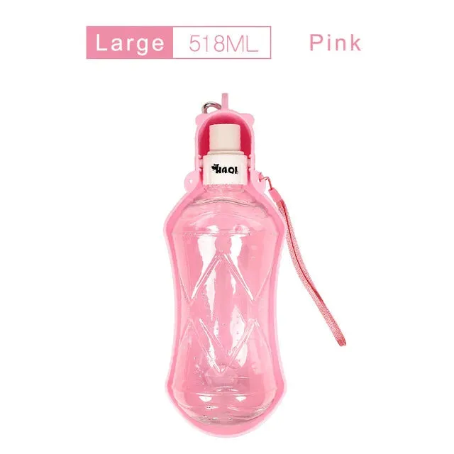 Foldable Pet Water Bottle with Drinking Bowl, Suitable for Dogs and Cats, Available in 280ml or 518ml