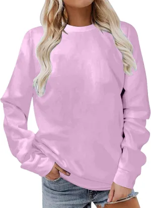 GIERIDUC Oversized Sweatshirt for Women 2024 Fashion Solid Color Long Sleeve Tops Crew Neck Pullover Blouse Fall Outfits