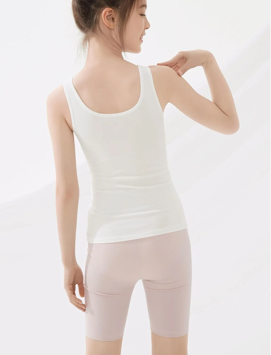 Happy Cherry Training Bras for Teens Girls Camisoles Long Bralette Bra Seamless Lightly Padded Sport Bra Wire Free 7-12 Years