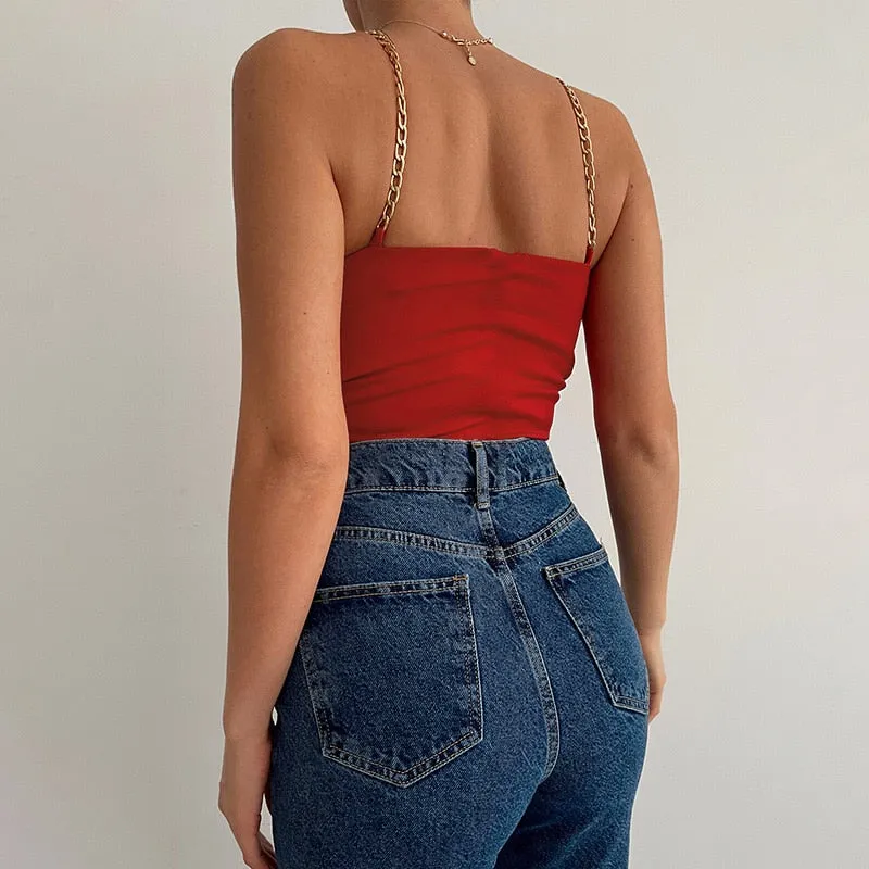 Hawthaw Women Fashion Solid Color Party Club Crop Tank Tops Camis 2022 Summer Clothes Wholesale Items For Business Streetwear