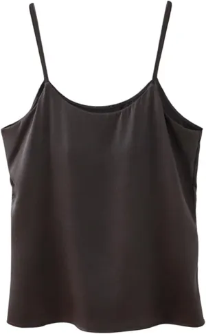 Heavyweight Mulberry Silk Camisoles Tops for Women Sexy Sleeveless Padded Tube Vest Summer Sling Crop Tank Top (Color : 1, Size : M/Medium)