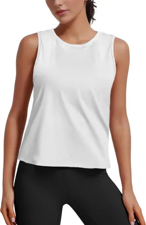 Ice Silk Workout Tank Tops for Women Gym Womens Athletic Tops Loose Fit Running Tank Sleeveless Cool Sun Protection