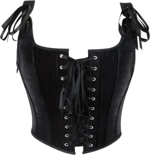 IZUS Steampunk Gothic Bustier Corset Tops for Women Lace-up Push Up Shapewear Crop Tops Tank Bodice Camisole Vest