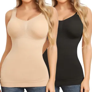 JOYSHAPER Cami Shaper for Women Tummy Control Shapewear Tank Tops with Built-in Bra Compression Camisole Padded Bra
