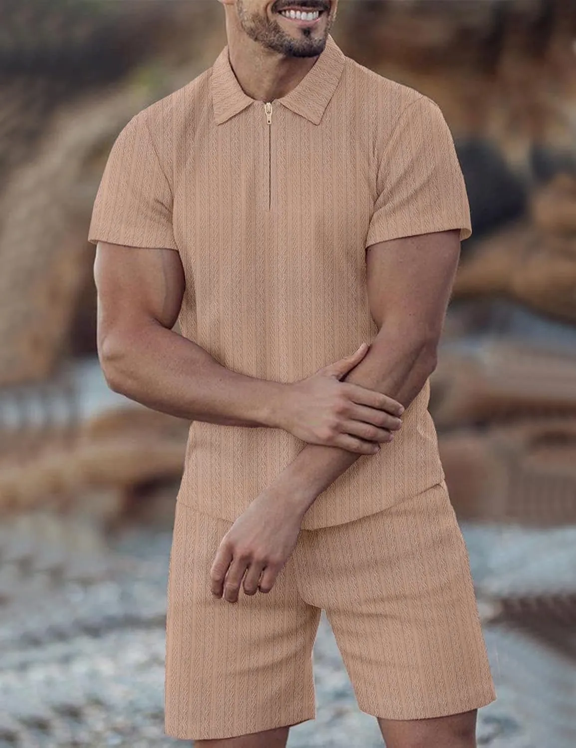 JoZorro Mens Polo Shirts and Shorts Set Tracksuit Fashion Casual Summer 2 Piece Outfits for Men
