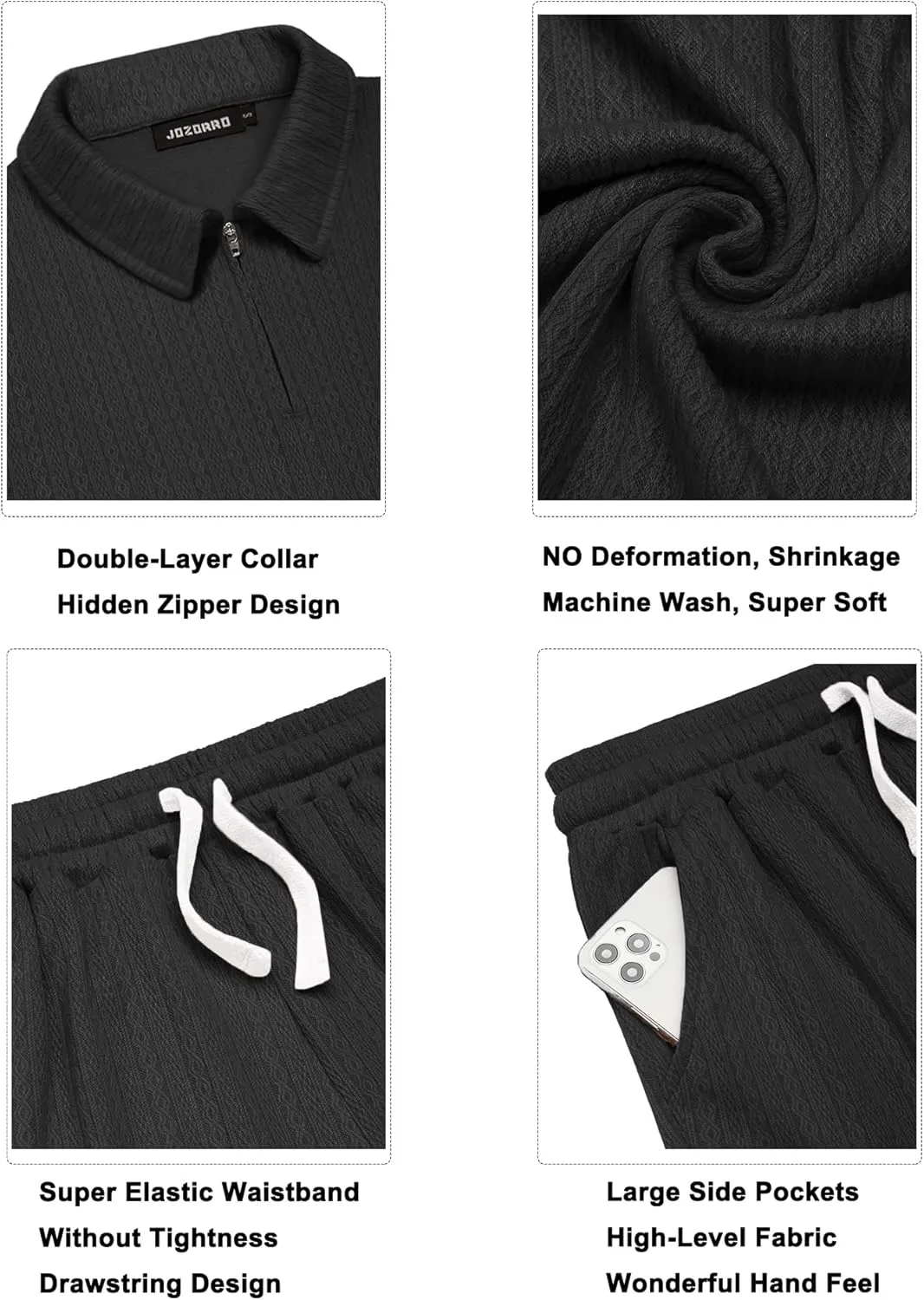 JoZorro Mens Polo Shirts and Shorts Set Tracksuit Fashion Casual Summer 2 Piece Outfits for Men