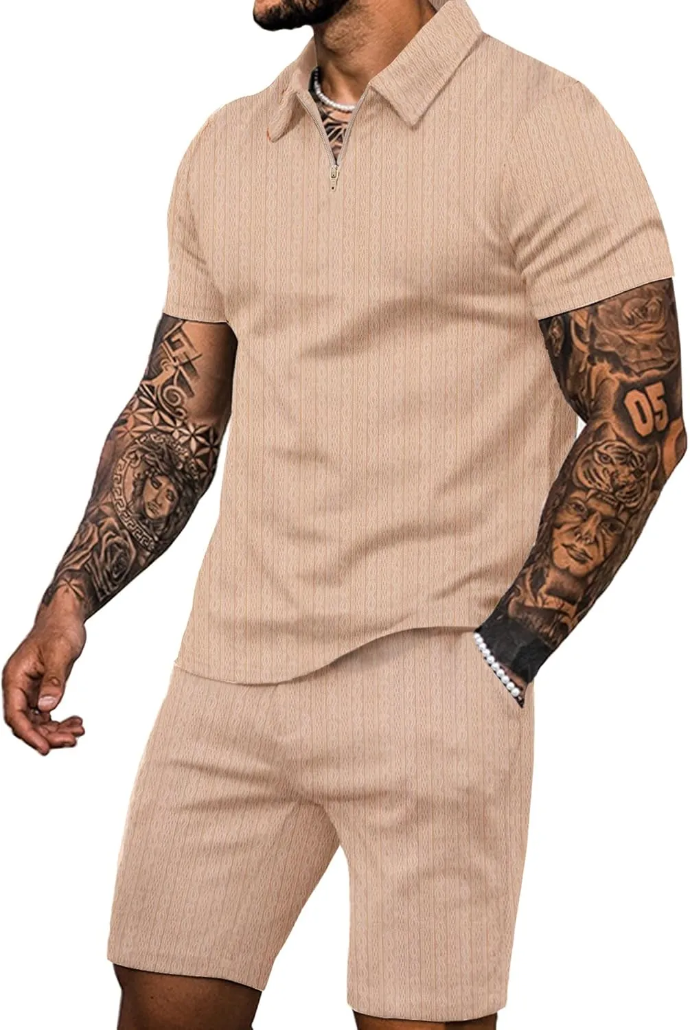 JoZorro Mens Polo Shirts and Shorts Set Tracksuit Fashion Casual Summer 2 Piece Outfits for Men