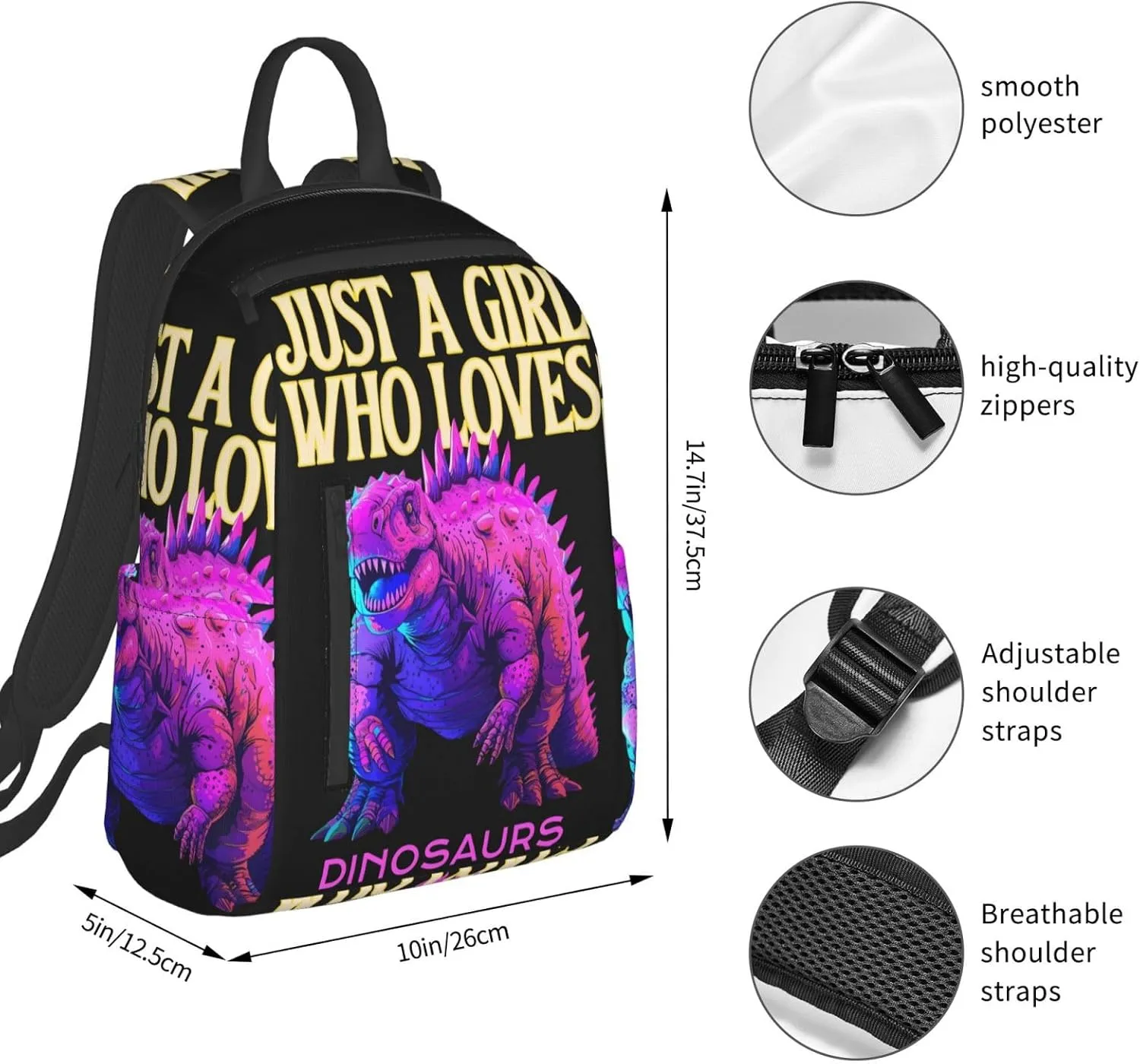 Just A Women Who Loves Dragons Travel Laptop Backpack Casual Backpacks Double Shoulder Daypack Notebook Rucksack Work Bags Sports Bag for Gym Hiking Camping Beach