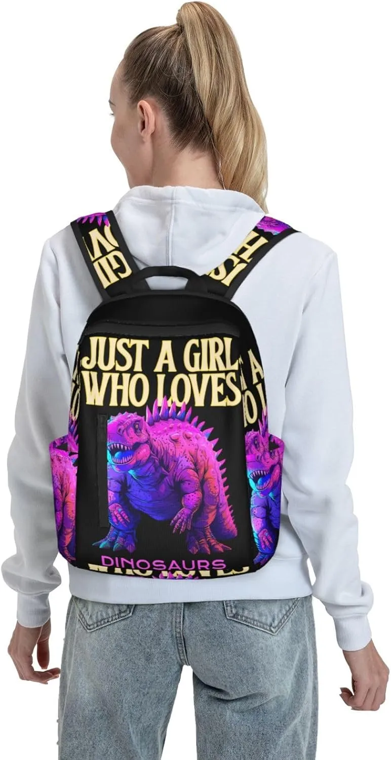 Just A Women Who Loves Dragons Travel Laptop Backpack Casual Backpacks Double Shoulder Daypack Notebook Rucksack Work Bags Sports Bag for Gym Hiking Camping Beach