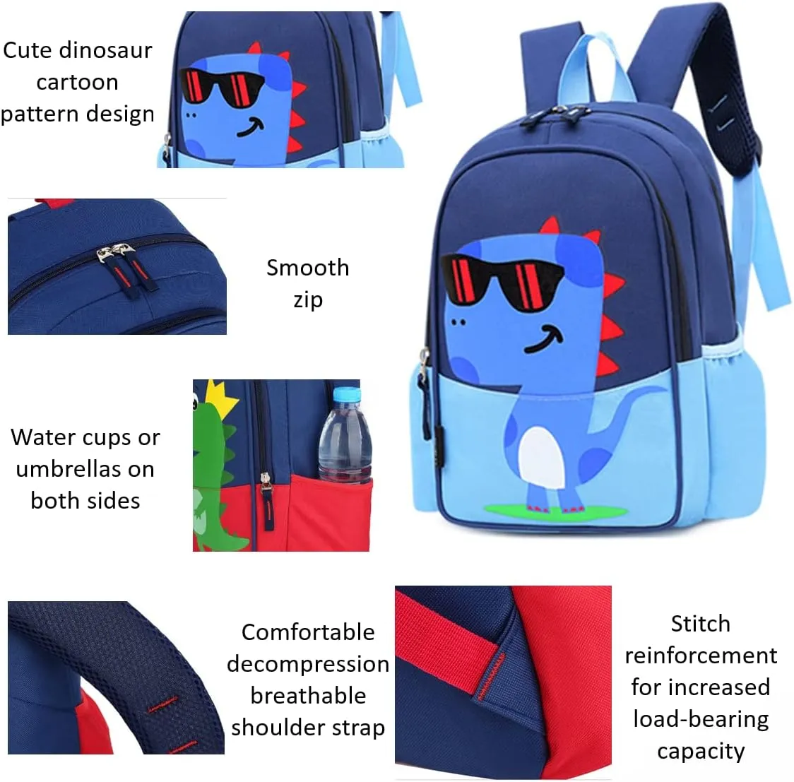 Kids Preschool Kindergarten Backpack Lightweight Cool Cute Cartoon Travel Backpack With Lunch Bag For Boys Girls