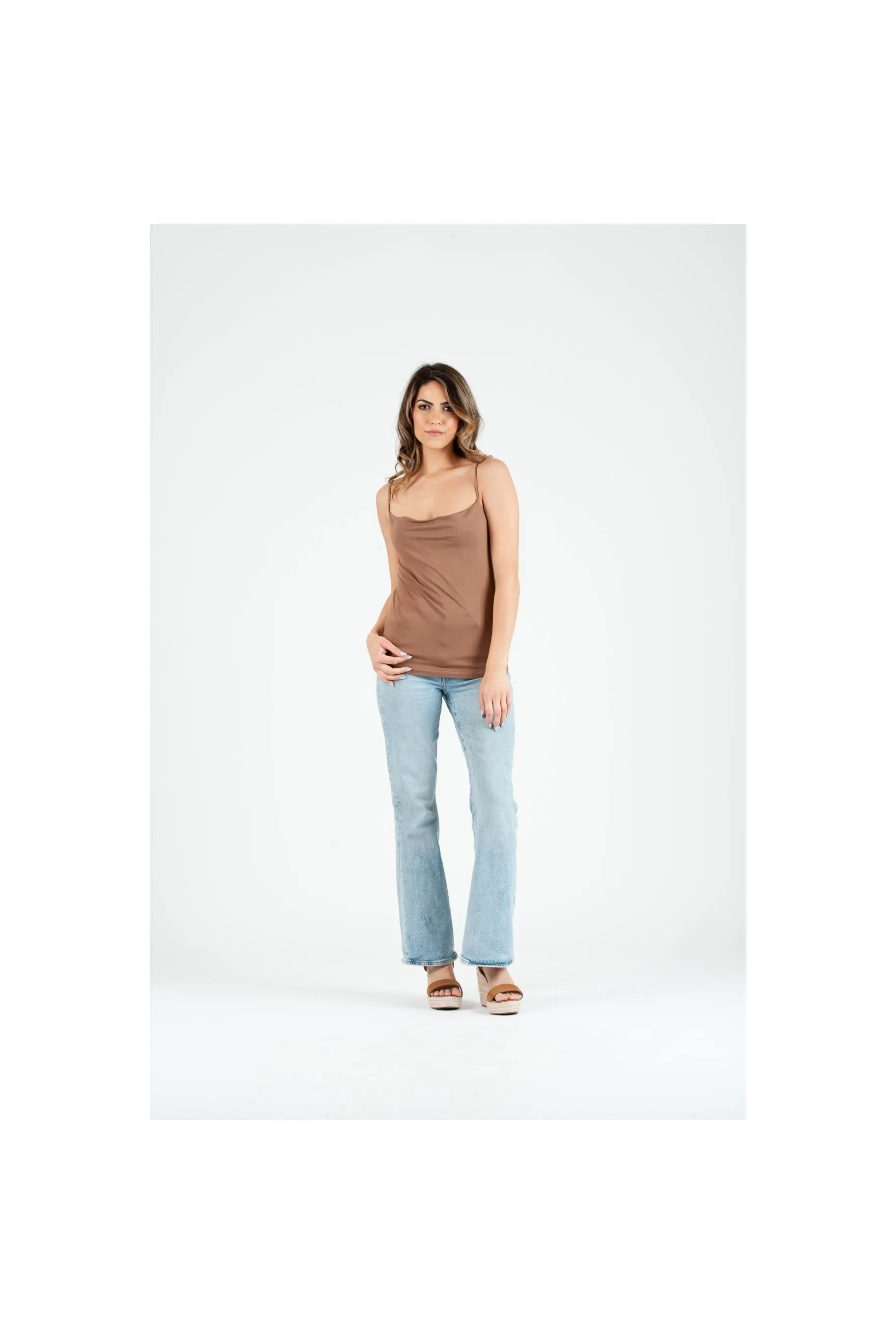 Lucca Couture Kelsie Drape Cami In Acorn