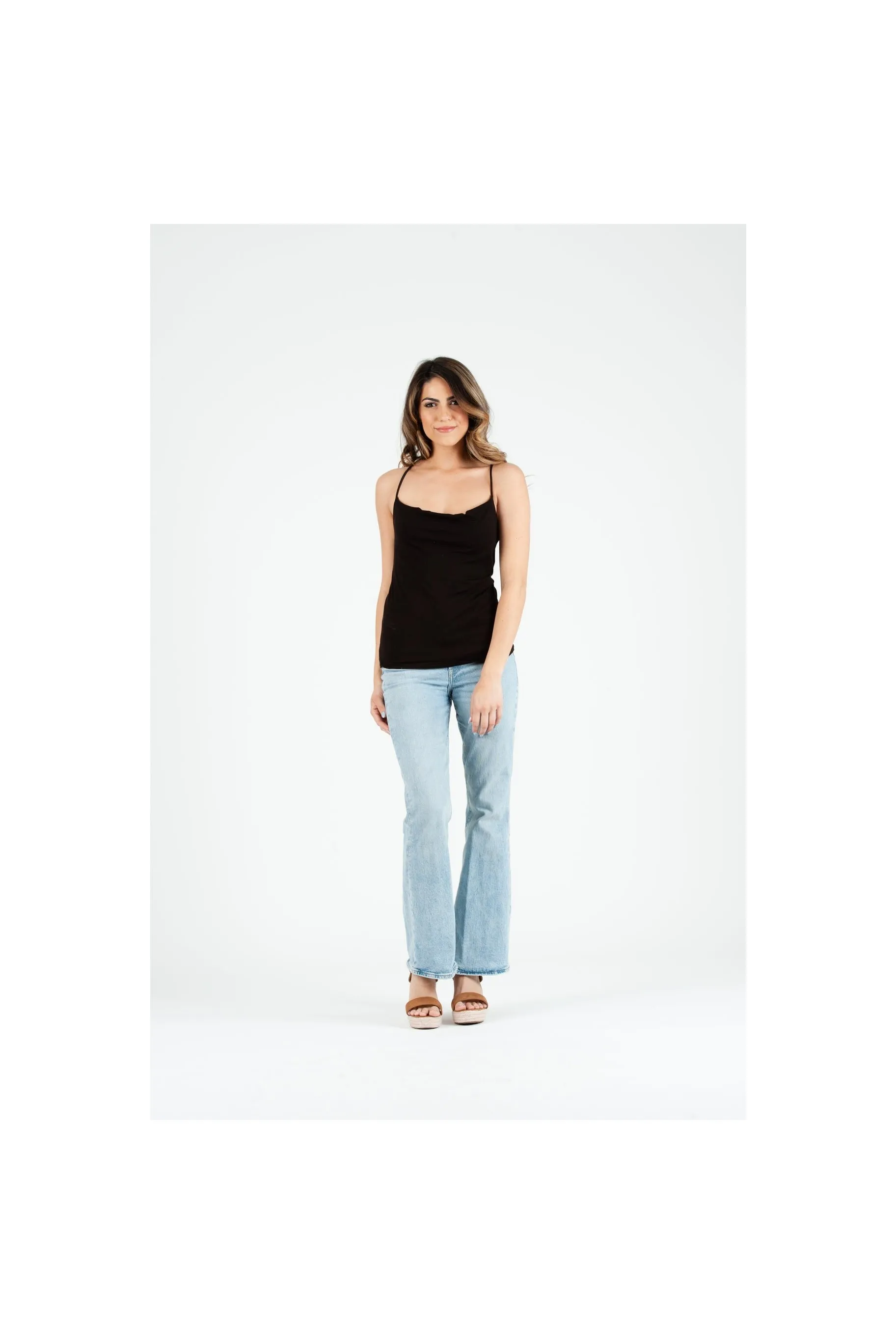 Lucca Couture Kelsie Drape Cami In Black